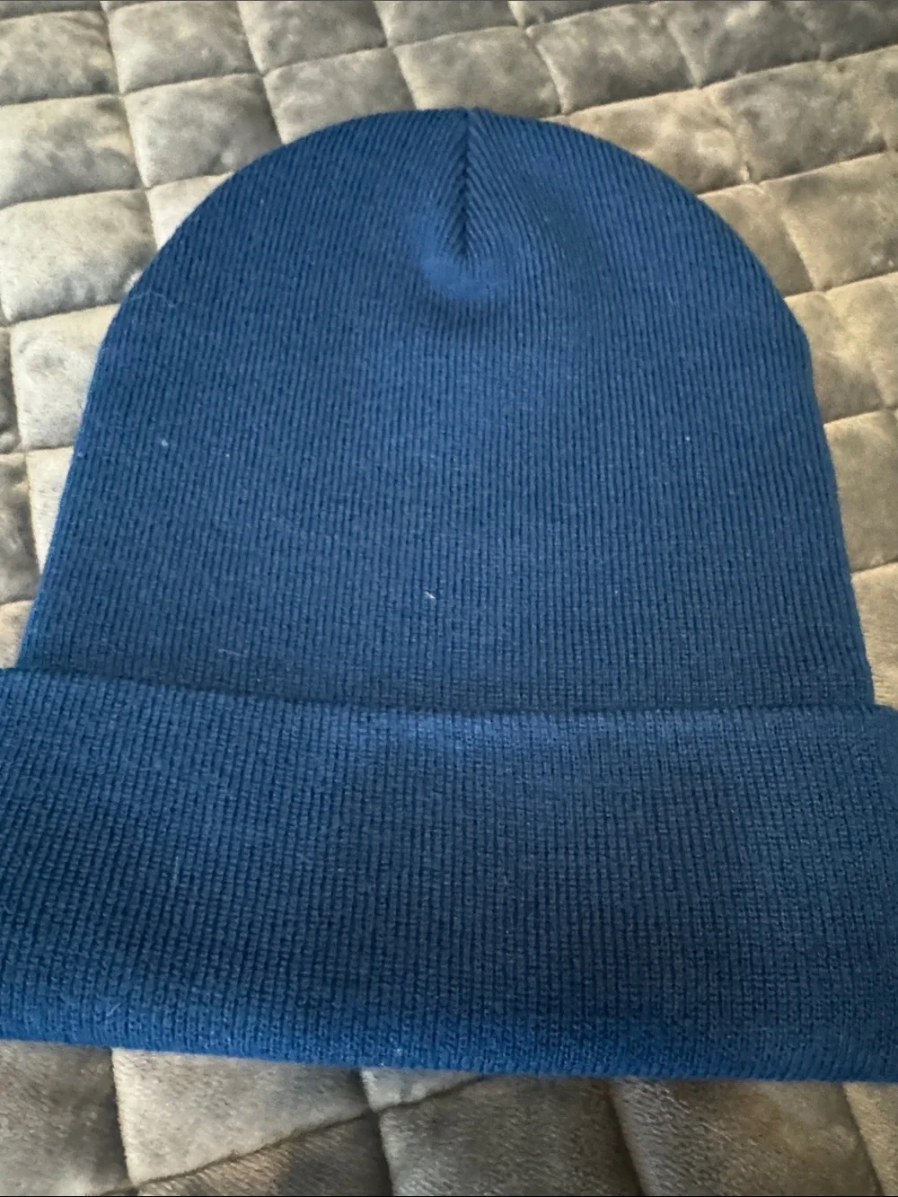 Dutch bros blue Knit Beanie with Smiley Patch